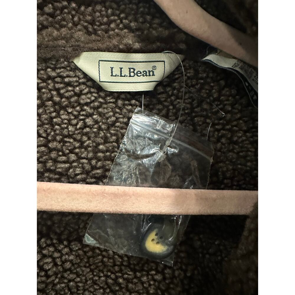L.L. Bean Chocolate Brown Faux Suede and Shearling Coat NWOT - Picture 10 of 10